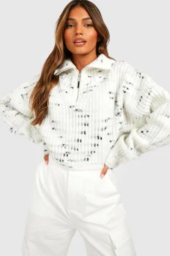 Pull zippé en maille douce