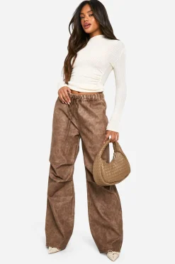 Pu Slouch Fit Dad Trouser