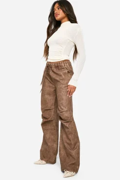 Pu Slouch Fit Dad Trouser