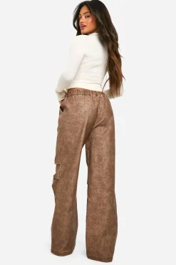 Pu Slouch Fit Dad Trouser