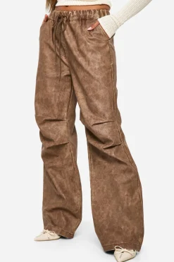 Pu Slouch Fit Dad Trouser