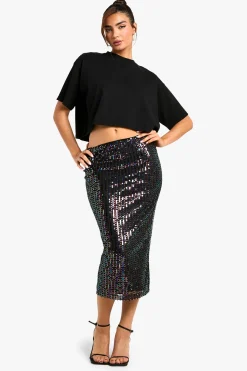 Rainbow Sequin Jupe Midaxi