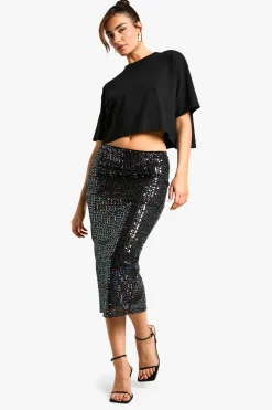 Rainbow Sequin Jupe Midaxi