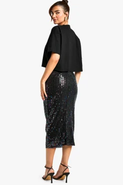 Rainbow Sequin Jupe Midaxi