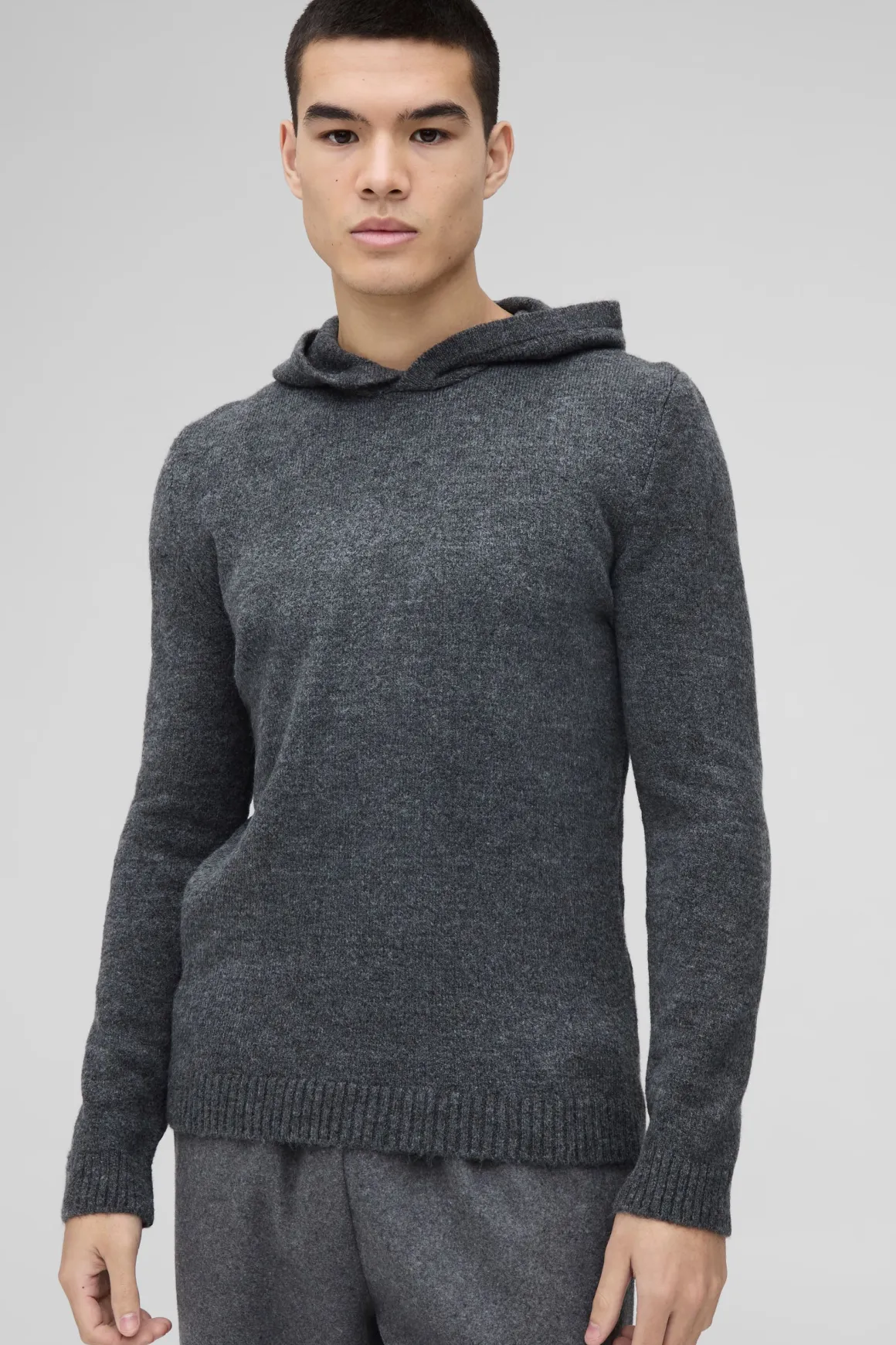 Regular Fit Brushed Knit Hoodie
