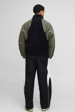 boohooMAN Regular Fit synthétique and Nylon Mix Funnel Neck Jacket<Homme Manteaux Et Vestes