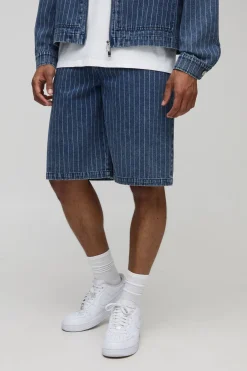 Regular Pinstripe Indigo Denim Jorts
