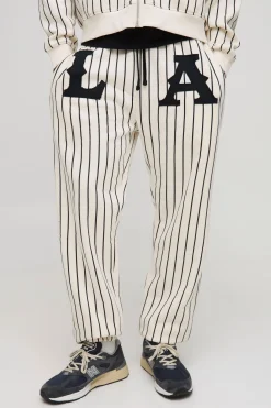 boohooMAN Relaxed LA Applique Pinstripe Joggers<Homme Joggings|Jogging