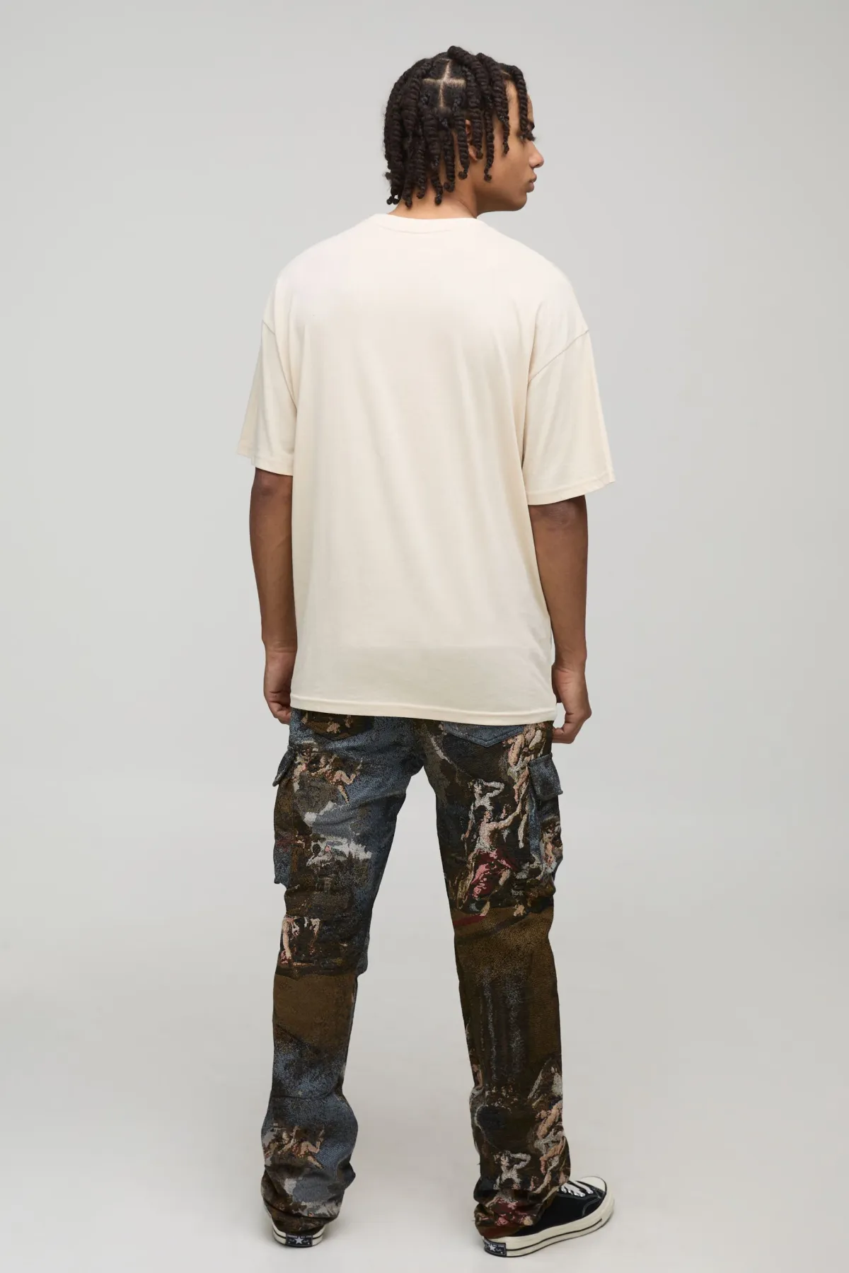 boohooMAN Renaissance Angelic Cargo Flare droit empilé<Homme Pantalons Cargo