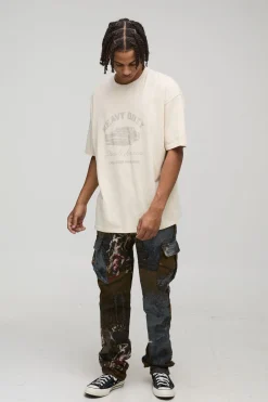 boohooMAN Renaissance Angelic Cargo Flare droit empilé<Homme Pantalons Cargo