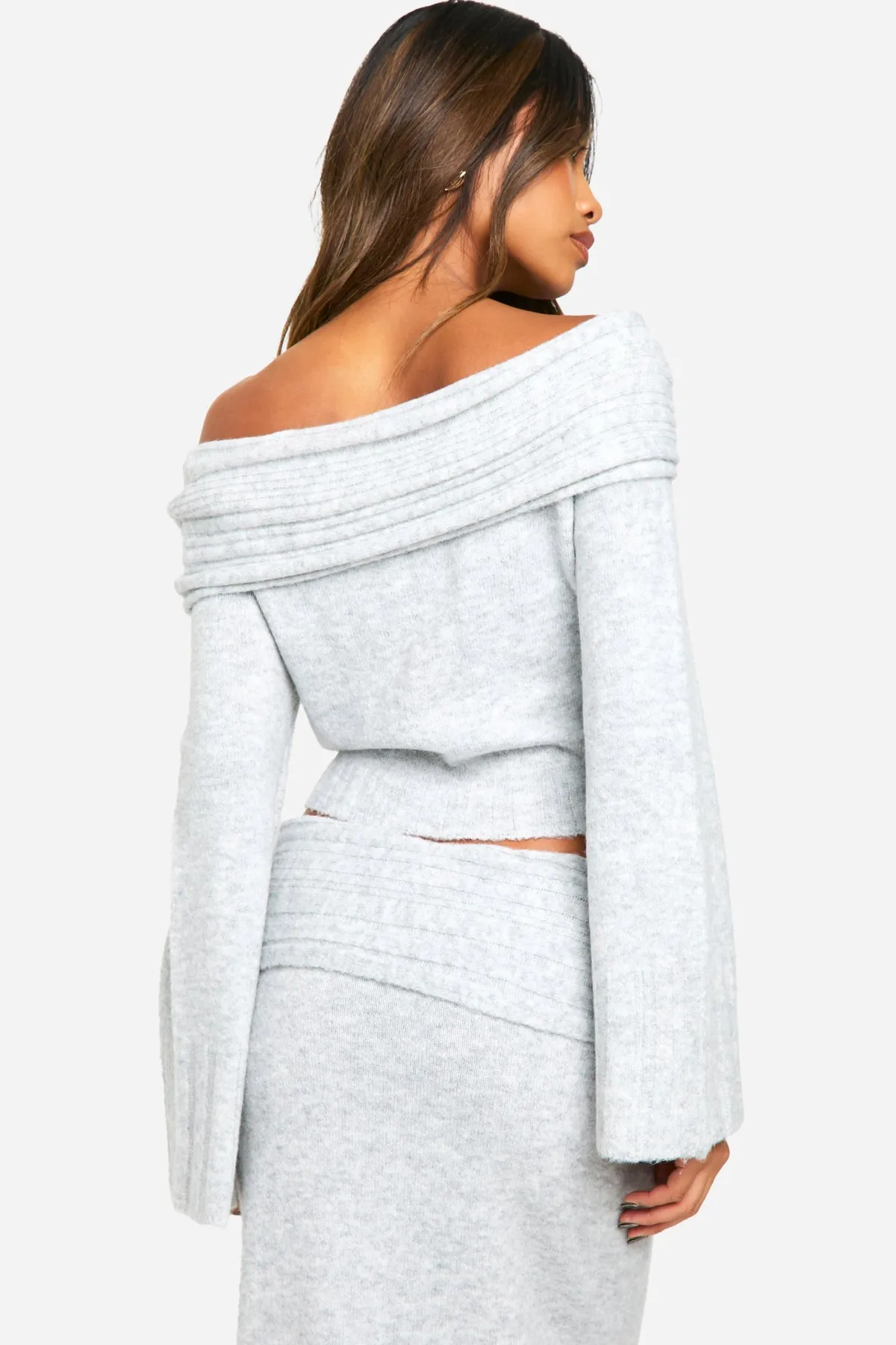 boohoo Rib Edge Soft Knit Bardot Jumper<Femme Pulls Et Gilets|Toutes Les Mailles