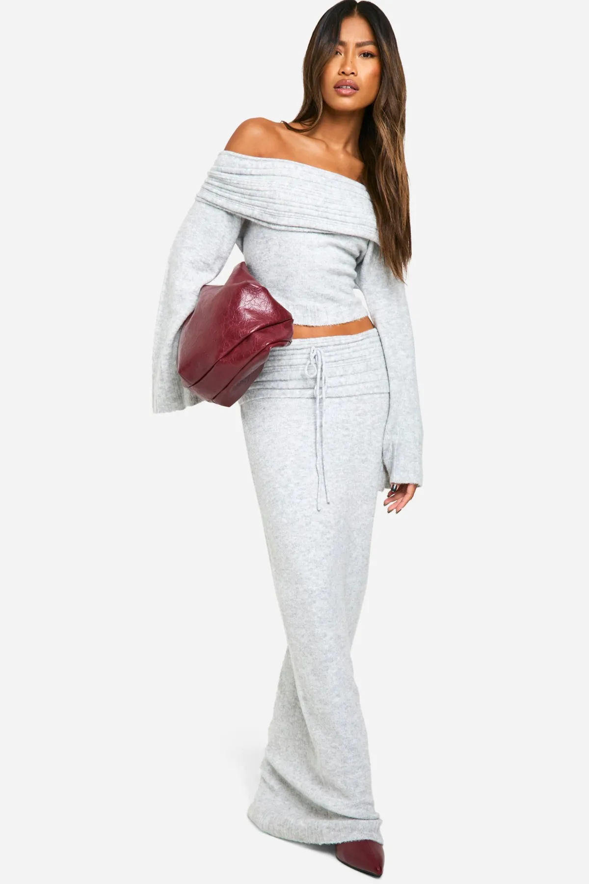 boohoo Rib Edge Soft Knit Bardot Jumper<Femme Pulls Et Gilets|Toutes Les Mailles