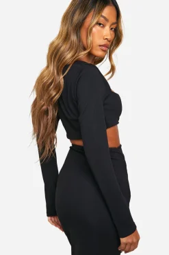 Rib Square Neck Super Crop Top