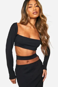 Rib Square Neck Super Crop Top