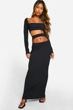 Rib Square Neck Super Crop Top