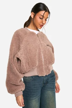 Rib Teddy Bomber Jacket