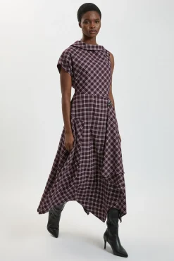 KarenMillen Robe Ajustée À Carreaux<Femme Tailleurs|Robes Mi-Longues