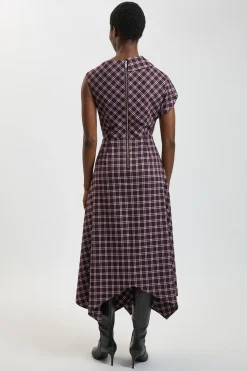 KarenMillen Robe Ajustée À Carreaux<Femme Tailleurs|Robes Mi-Longues