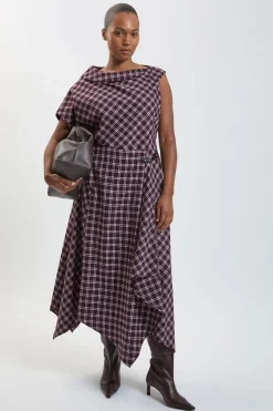 Robe Ajustée À Carreaux Grande Taille