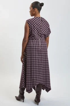 Robe Ajustée À Carreaux Grande Taille