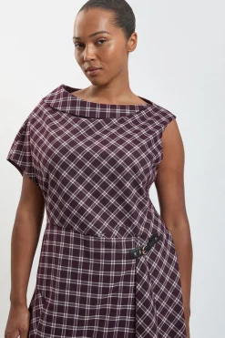 Robe Ajustée À Carreaux Grande Taille