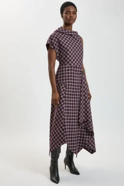 KarenMillen Robe Ajustée À Carreaux Petite Taille<Femme Tailleurs|Robes Mi-Longues