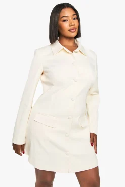 Robe ajustée à col boutonné Plus