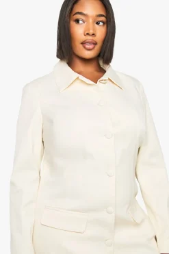 Robe ajustée à col boutonné Plus