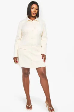 Robe ajustée à col boutonné Plus