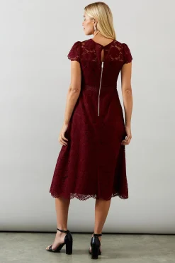 Wallis Robe Ajustée et Évasée en Dentelle Petite Taille<Femme Robes Mi-Longues|Satin Et Dentelle