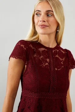 Wallis Robe Ajustée et Évasée en Dentelle Petite Taille<Femme Robes Mi-Longues|Satin Et Dentelle