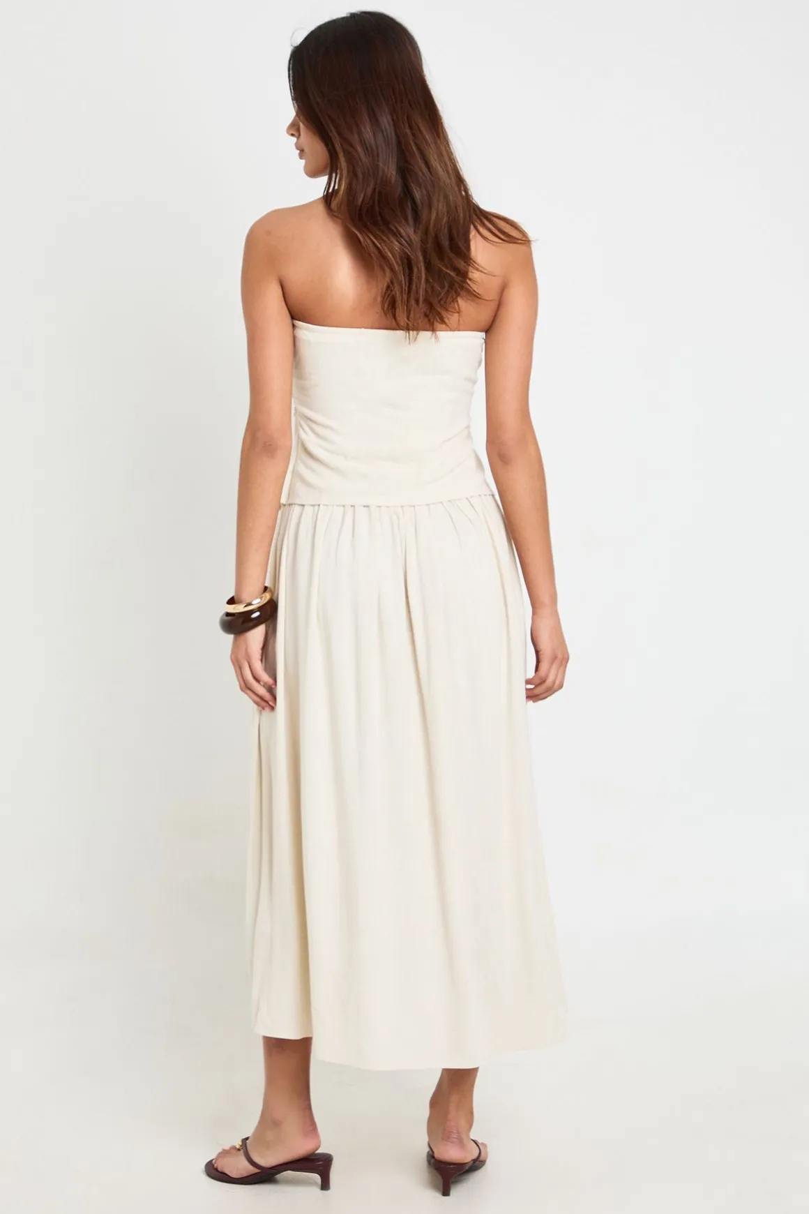 Robe Bandeau Midaxi En Lin Premium