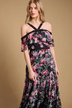 Oasis Robe Bardot à Col Licou avec Détail Nœud<Femme Robes Mi-Longues|Robes