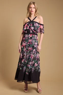Oasis Robe Bardot à Col Licou avec Détail Nœud<Femme Robes Mi-Longues|Robes