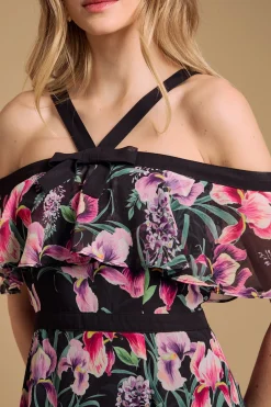 Oasis Robe Bardot à Col Licou avec Détail Nœud<Femme Robes Mi-Longues|Robes