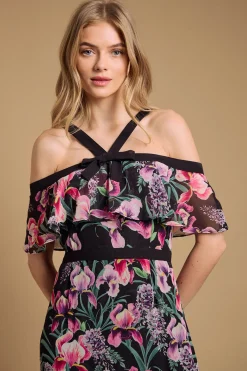 Oasis Robe Bardot à Col Licou avec Détail Nœud<Femme Robes Mi-Longues|Robes