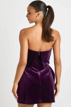 Robe Bardot en crêpe velours