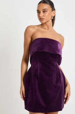 Robe Bardot en crêpe velours