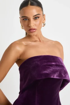 Robe Bardot en crêpe velours