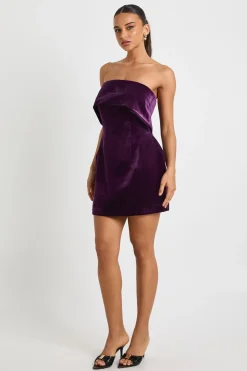 Robe Bardot en crêpe velours