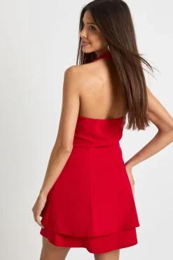 boohoo Robe bengaline à encolure halterneck, style patineuse<Femme Robes Patineuses|Robes