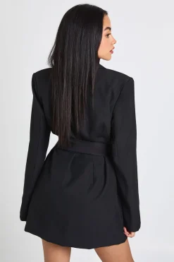 boohoo Robe Blazer Ajustée Avec Ceinture Obi Nouée À La Taille<Femme Tailleurs|Robes À Manches Longues