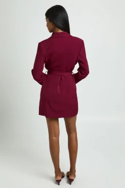 boohoo Robe Blazer Ajustée Avec Ceinture Obi Nouée À La Taille<Femme Tailleurs|Robes À Manches Longues