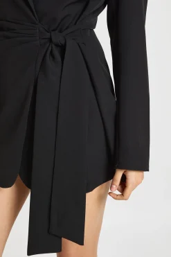Robe Blazer Ajustée à Devant Drapé Portefeuille
