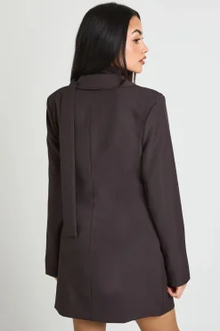 Robe Blazer Ajustée À Détail Foulard