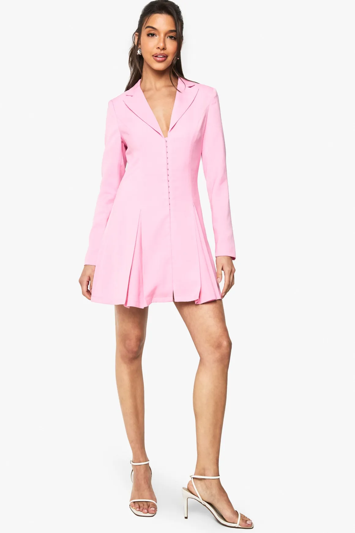 Robe blazer ajustée à détails Crochet & Œil, taille cintrée