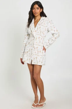 Robe Blazer Ajustée En Dentelle Premium