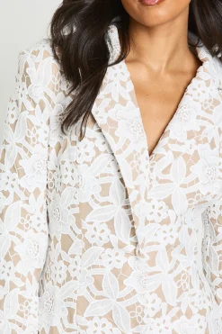 Robe Blazer Ajustée En Dentelle Premium