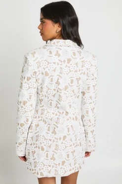 Robe Blazer Ajustée En Dentelle Premium