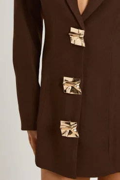 boohoo robe blazer aux détails dorés<Femme Tailleurs|Looks Chocolat
